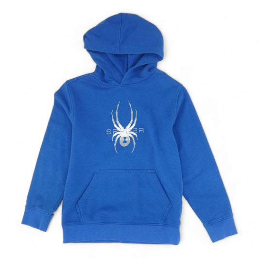 Blue Solid Hoodie Pullover