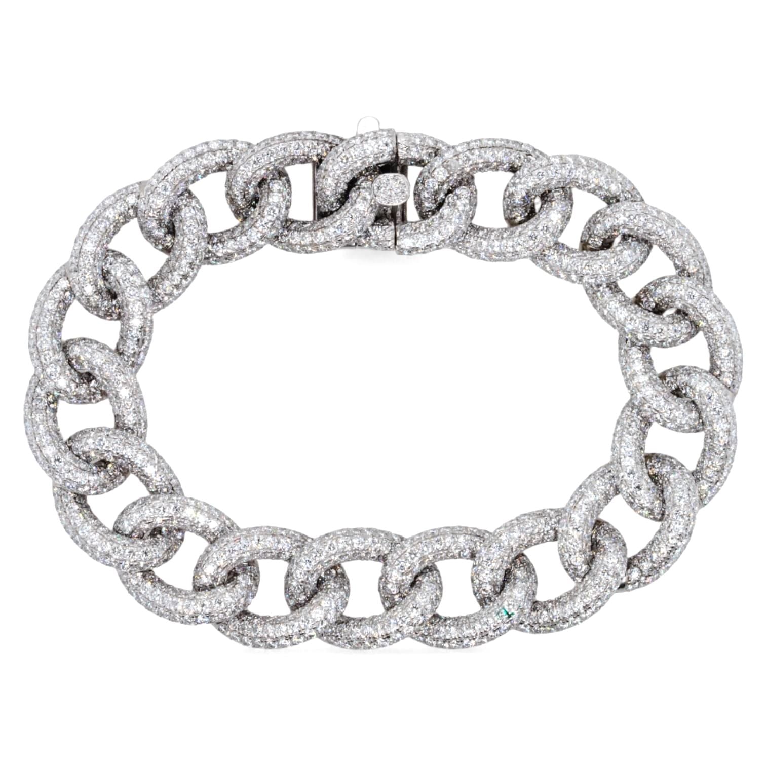 18K White Gold Diamond Cuban Link Bracelet – Unclaimed Baggage