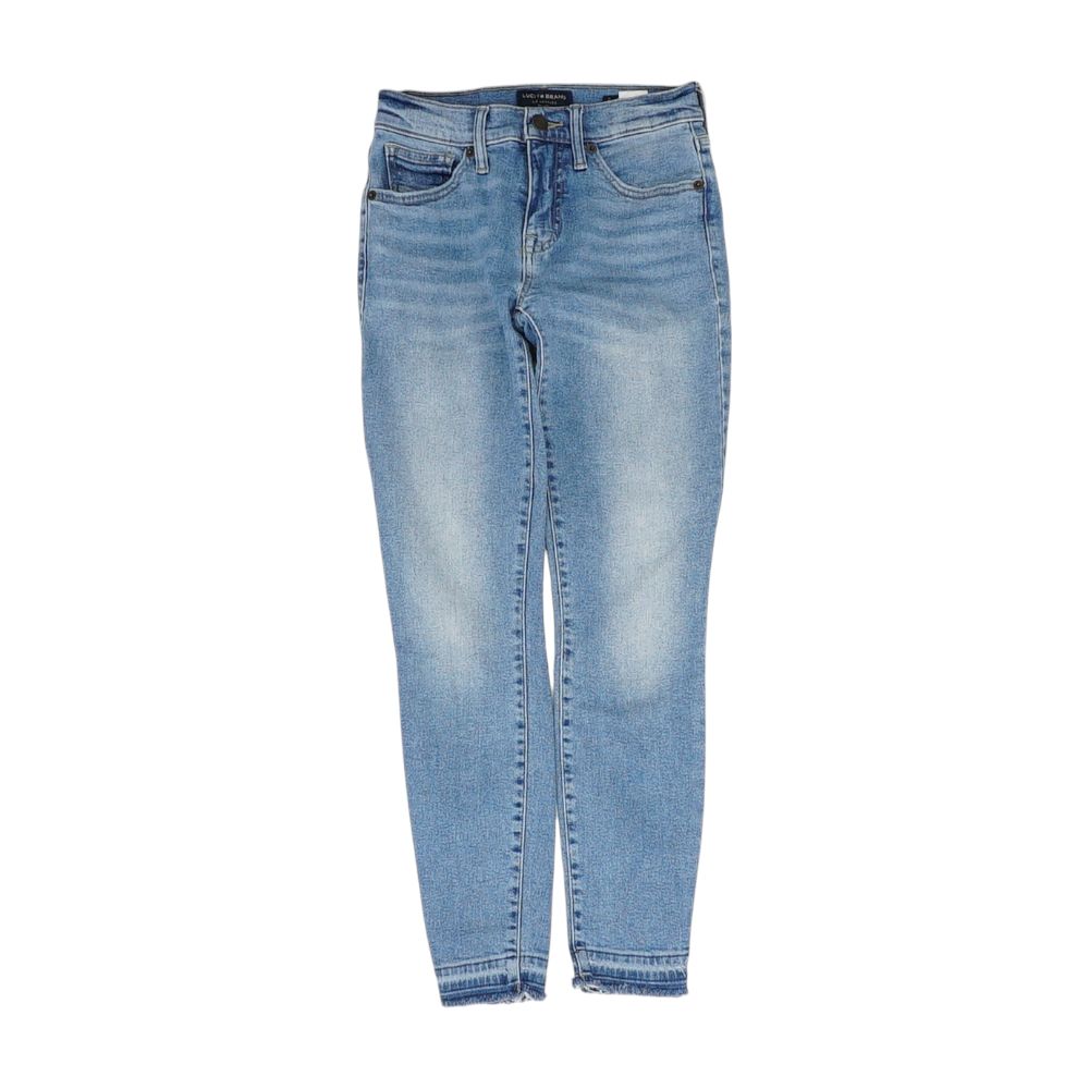 Blue Solid Mid Rise Skinny Leg Jeans – Unclaimed Baggage - Main Image