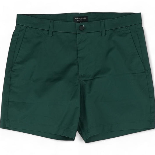 Green Solid Chino Shorts