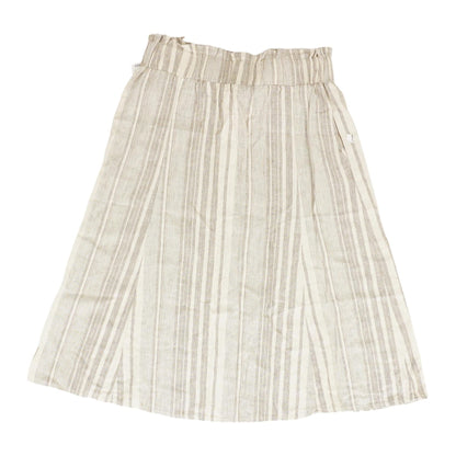 Beige Striped Midi Skirt