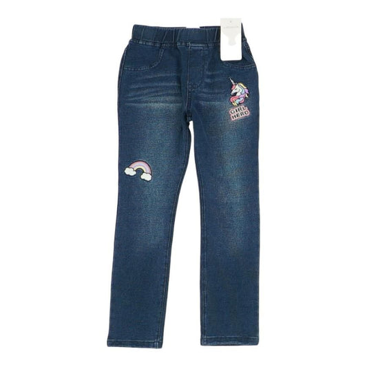 Blue Embroidered Detail Jeans
