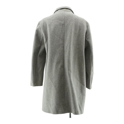 Gray Solid Peacoat Coat
