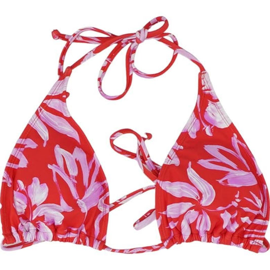 Red Floral Swim Top