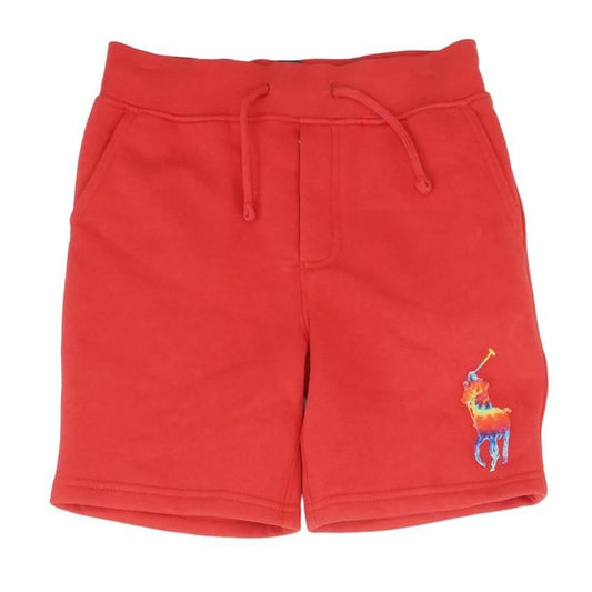 Red Solid Active Shorts