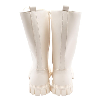 Ivory Synthetic Boot Shoes