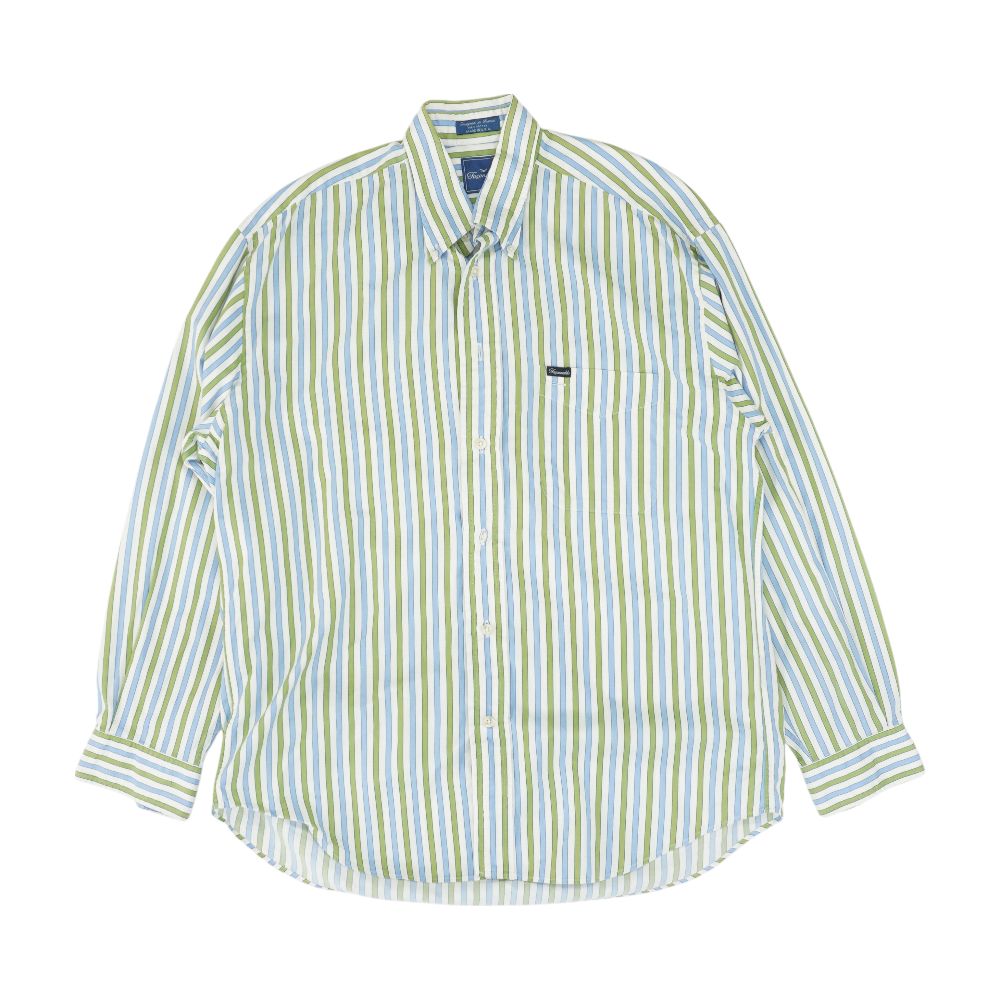 Striped Long Sleeve Button Down Shirt & Short Set main image 1
