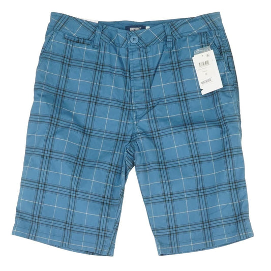 Blue Plaid Chino Shorts