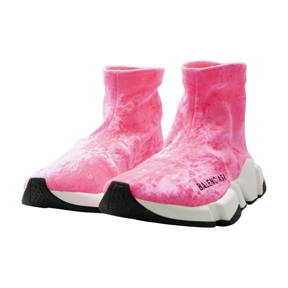 Crushed Velvet Speed LT Slip-On Sneakers in Neon Pink – Unclaimed Baggage