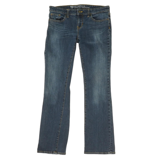 Blue Solid Low Rise Bootcut Jeans