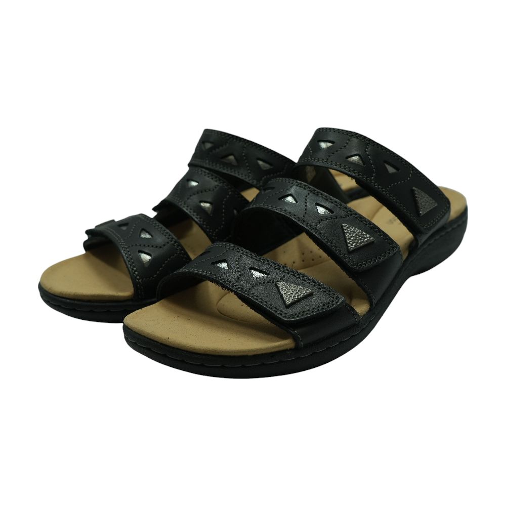 Black Cage Buckled Woven Sandals