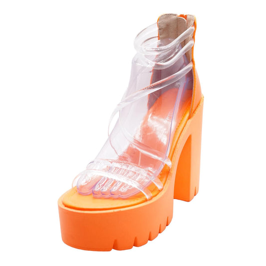 Shiloh Orange Platform Heels