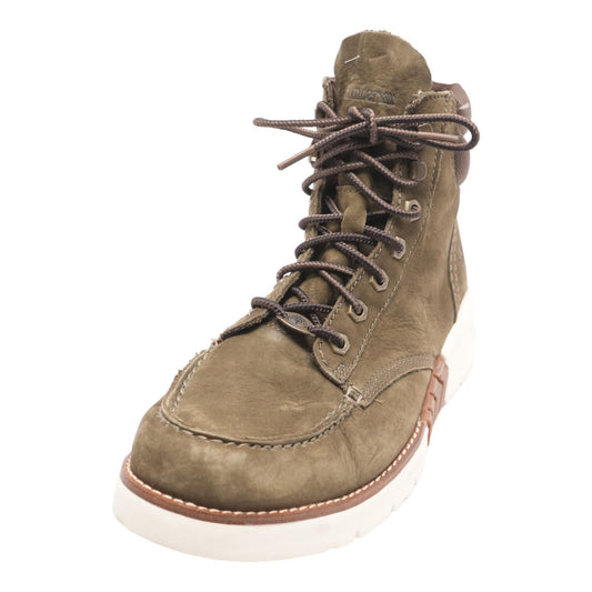 Converge Olive Leather Lace Up Boots