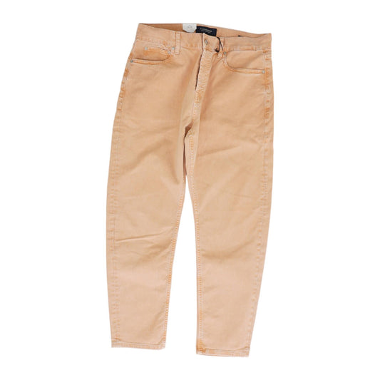 Peach Solid Tapered Jeans