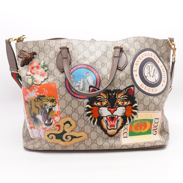 Gucci GG Monogram Tiger Beige Coated Canvas Mini Bag Crossbody