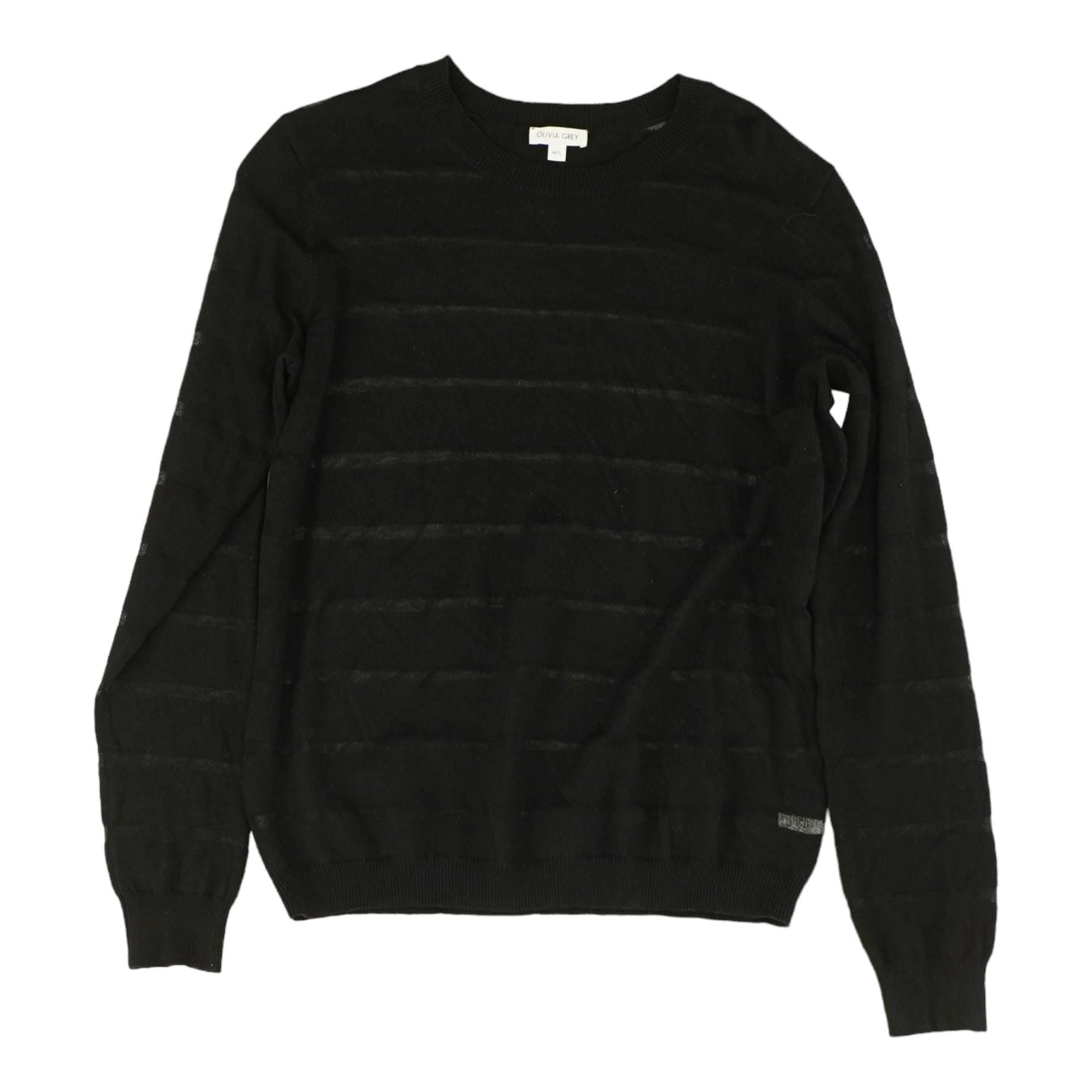 Black Striped Crewneck Sweater – Unclaimed Baggage