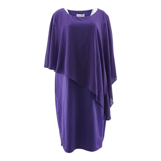 Purple Solid Midi Dress