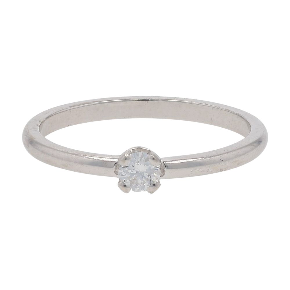 10 Ct 14K White Gold Lab Grown Diamond Solitaire Promise Ring