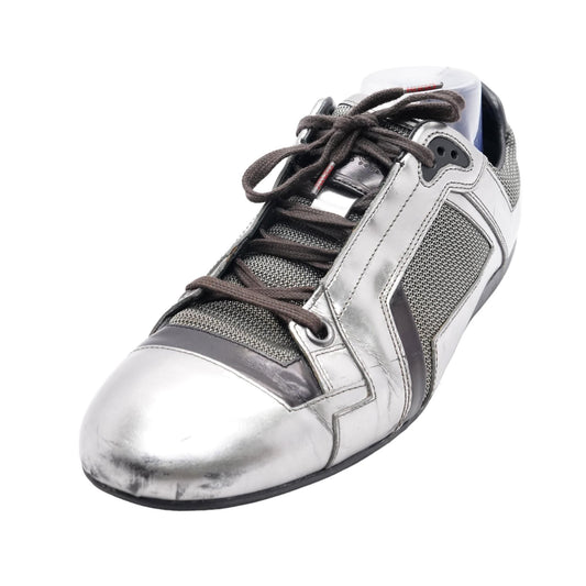 Silver Leather Lace Up Shoes