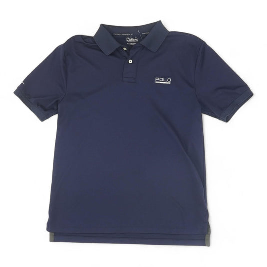 Navy Solid Short Sleeve Polo