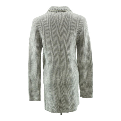 Gray Striped Cardigan Sweater