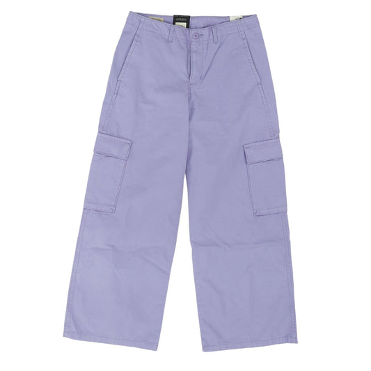 Purple Solid Cargo Pants