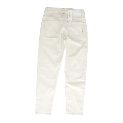 Ivory Solid Tapered Jeans