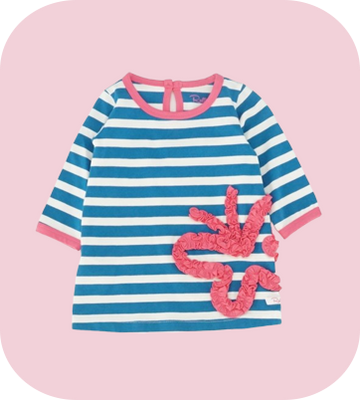 children's blue and white striped top