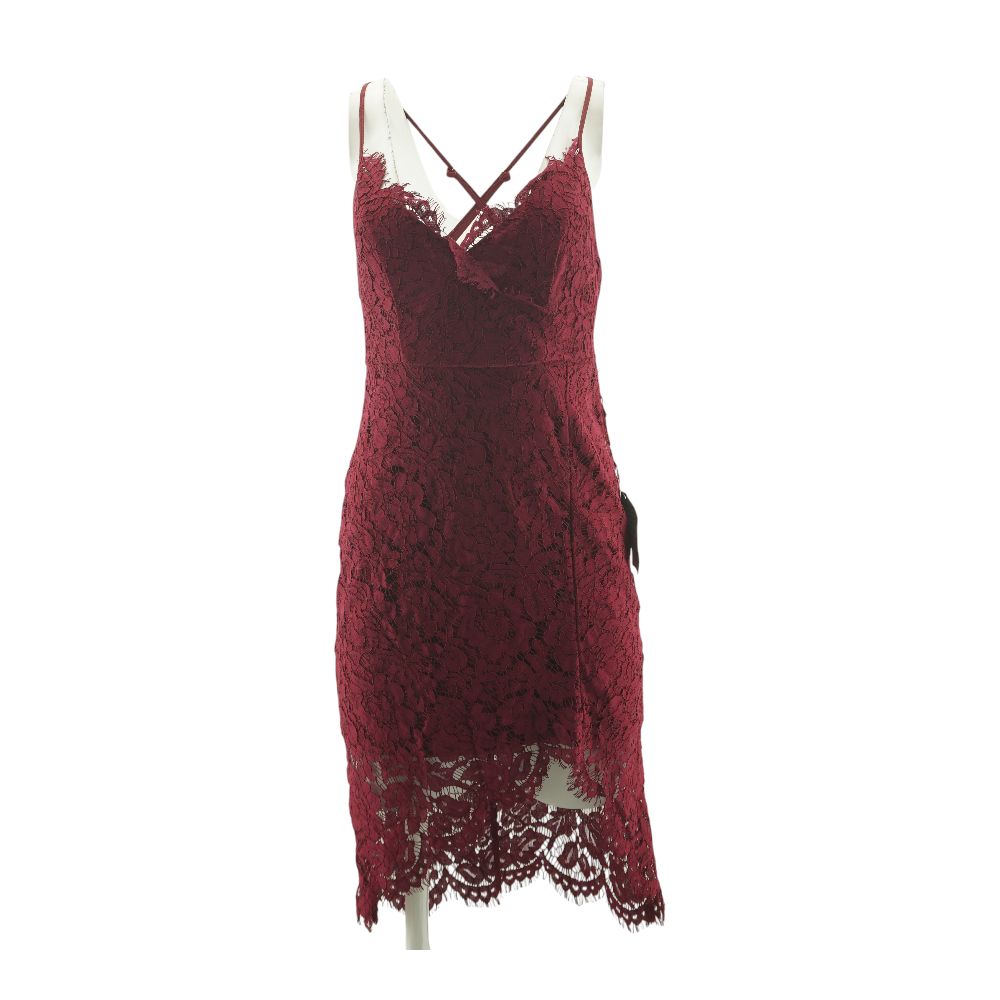 Maroon Eyelet Mini Dress – Unclaimed Baggage - Main Image