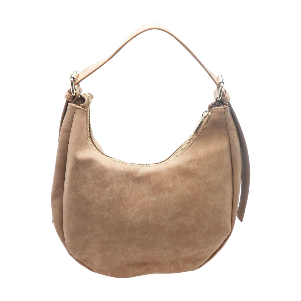Women's Brown Suede Crescent Shoulder Bag - Vintage Crossbody Tote Purse For Casual & Travel
