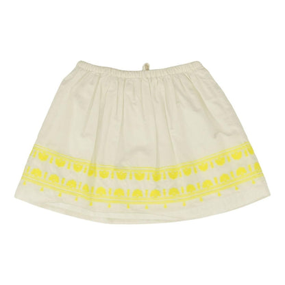 White Embroidered Detail Midi Skirt