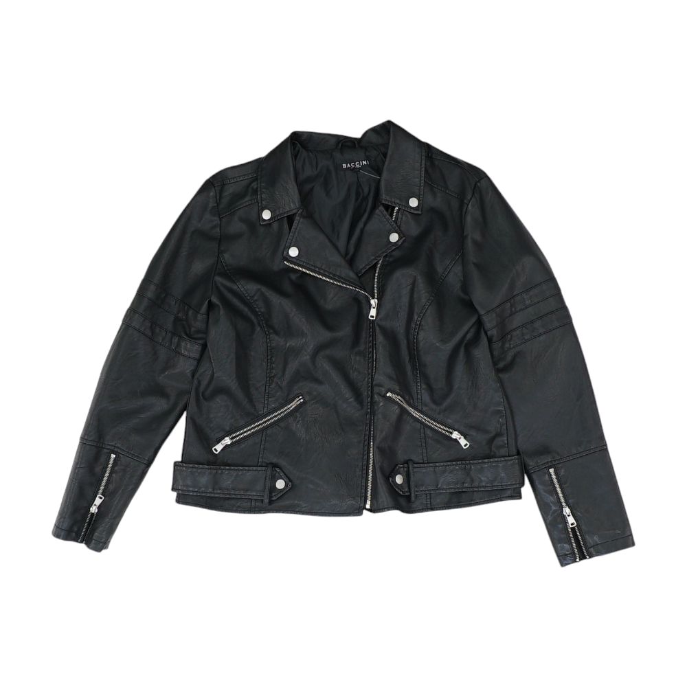 Unisex Faux Black Leather Jacket