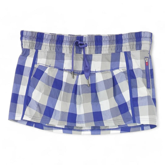Blue Plaid Skort Skirt