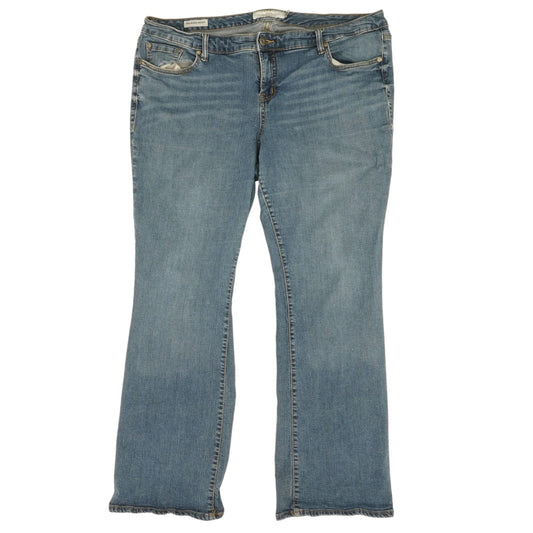 Blue Solid Mid Rise Bootcut Jeans