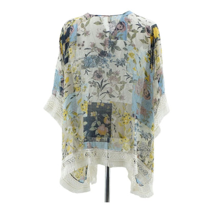 Multi Floral Poncho Sweater