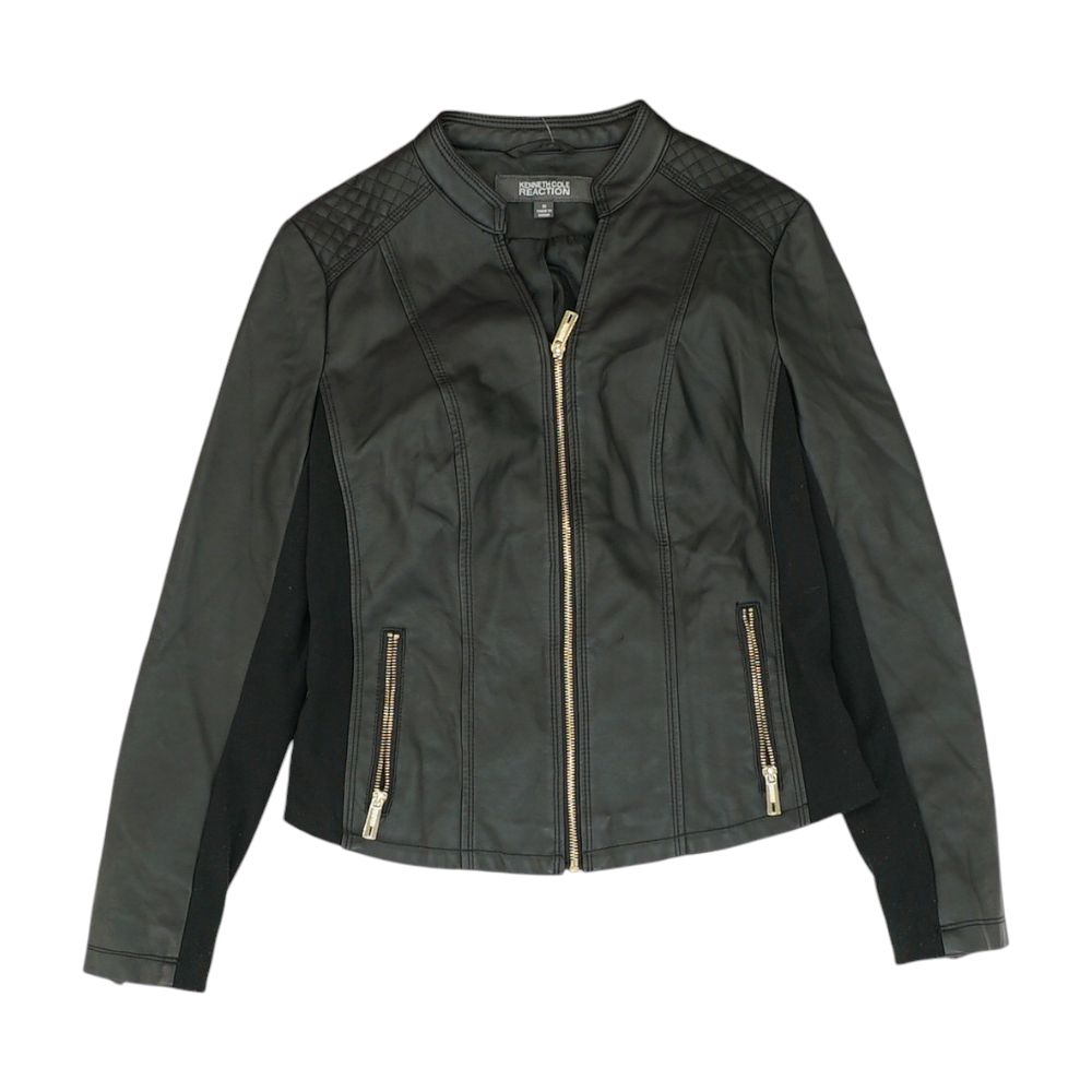 2010162 Black Faux Leather Jacket