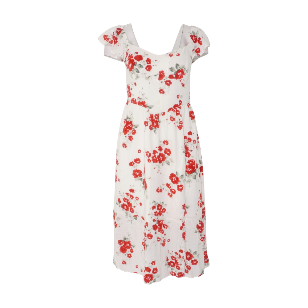 HOLLISTER Summer dress Damen Light green / Red / White Größe 42