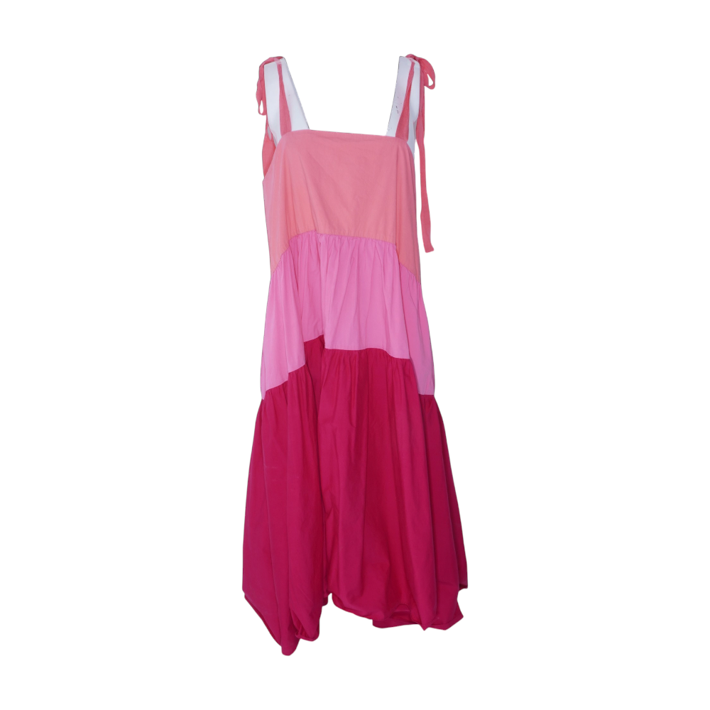 Pink Color Block Midi Dress Pink Color Block Midi Dress