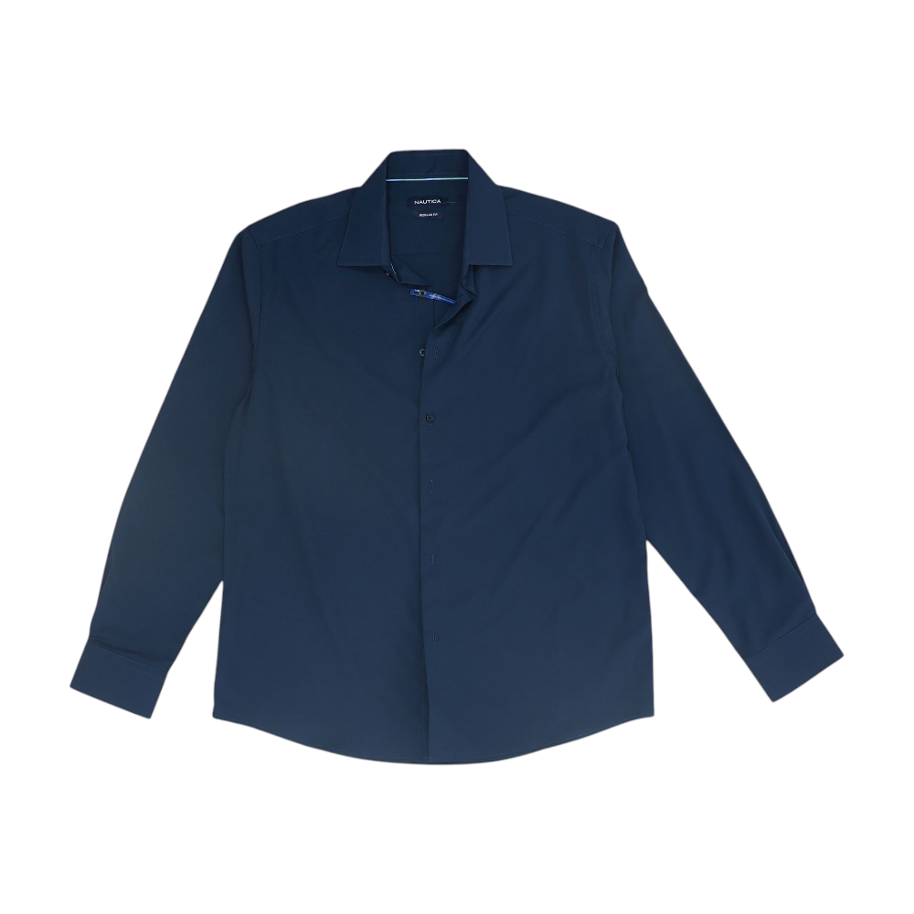 nautica long sleeve dress shirts Nautica Men's Classic Fit Solid Long Sleeved Dress Shirt-M 15-15.5(32/33)