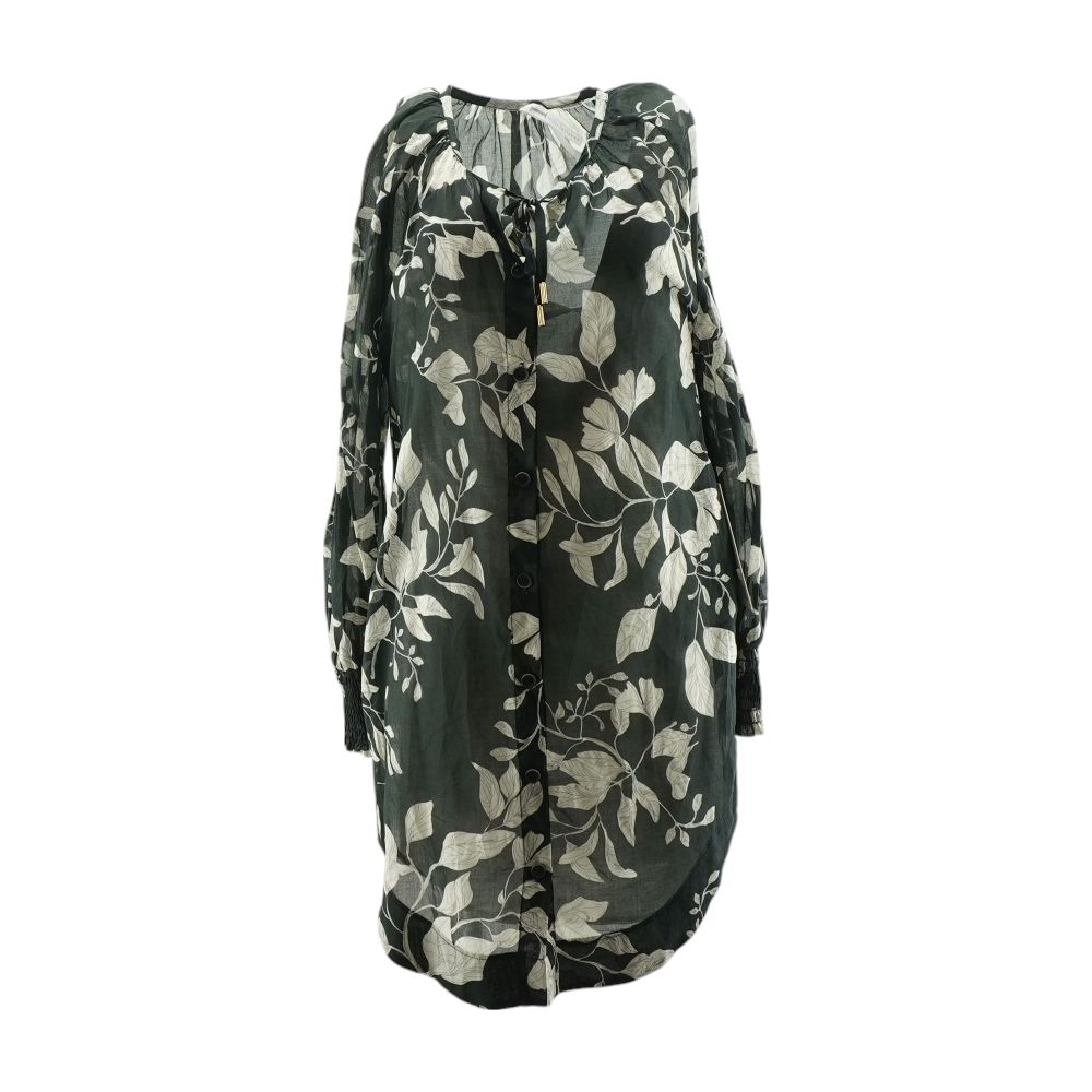 Black Floral Boho Billowy Sleeve Mini Dress