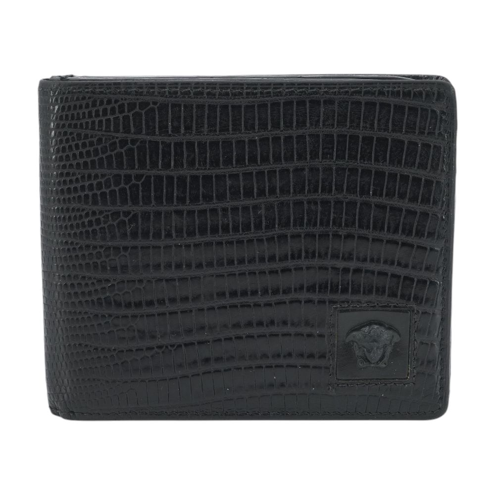 Black Lizard Skin Bifold Leather Wallet – Unclaimed Baggage