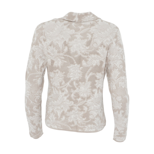 Hover Peruvian Connection Beige Floral Cardigan Sweater – Image 2