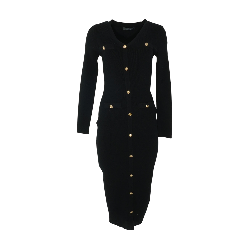 black midi dress gold buttons Designed to skim the Professional Pants Size:US 10P Blue And White Striped