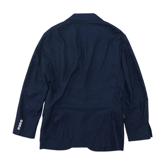 Hover Wool, Silk, And Linen Blend Prince Of Wales Deconstructed Blazer