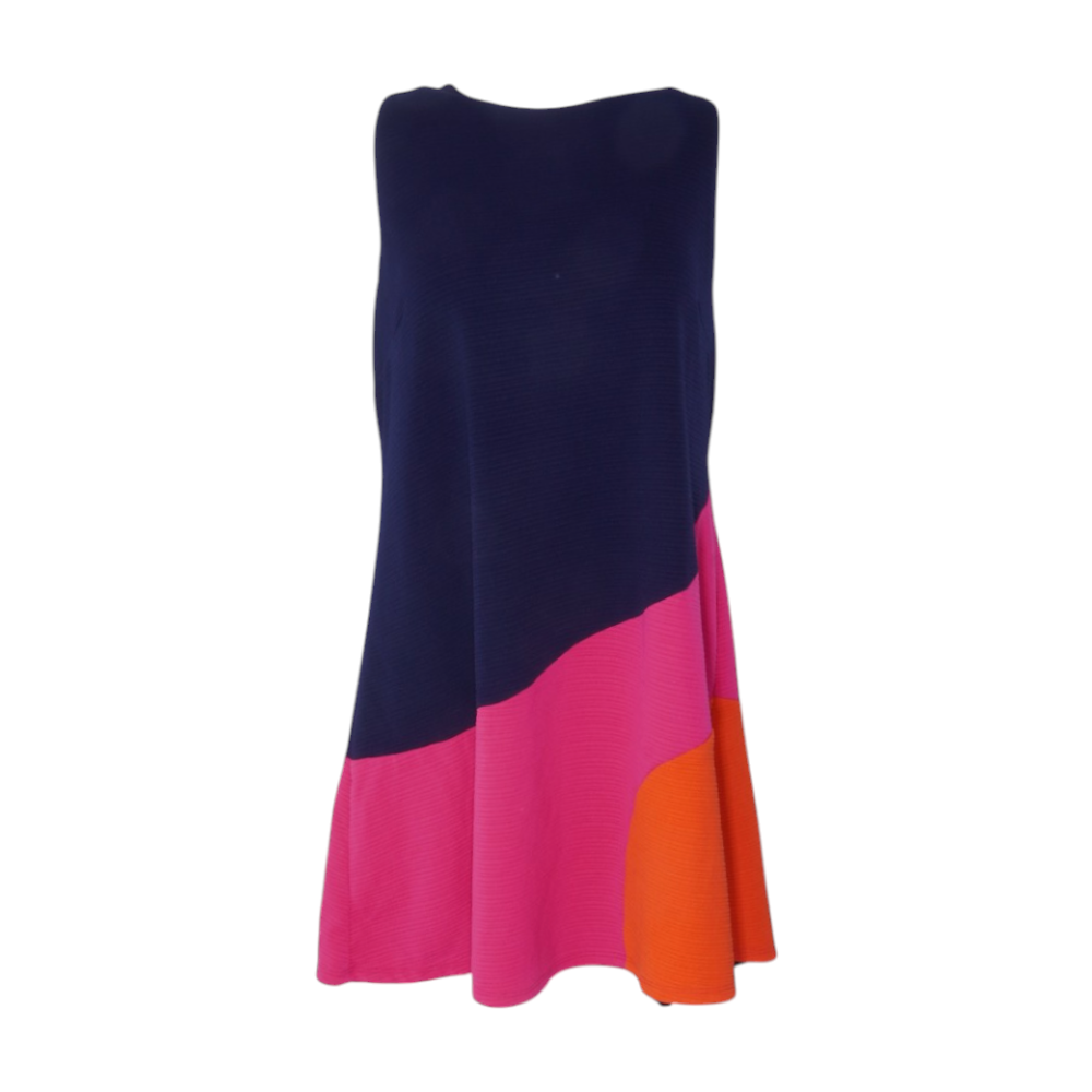 color block mini dress Navy Color Block Mini Dress