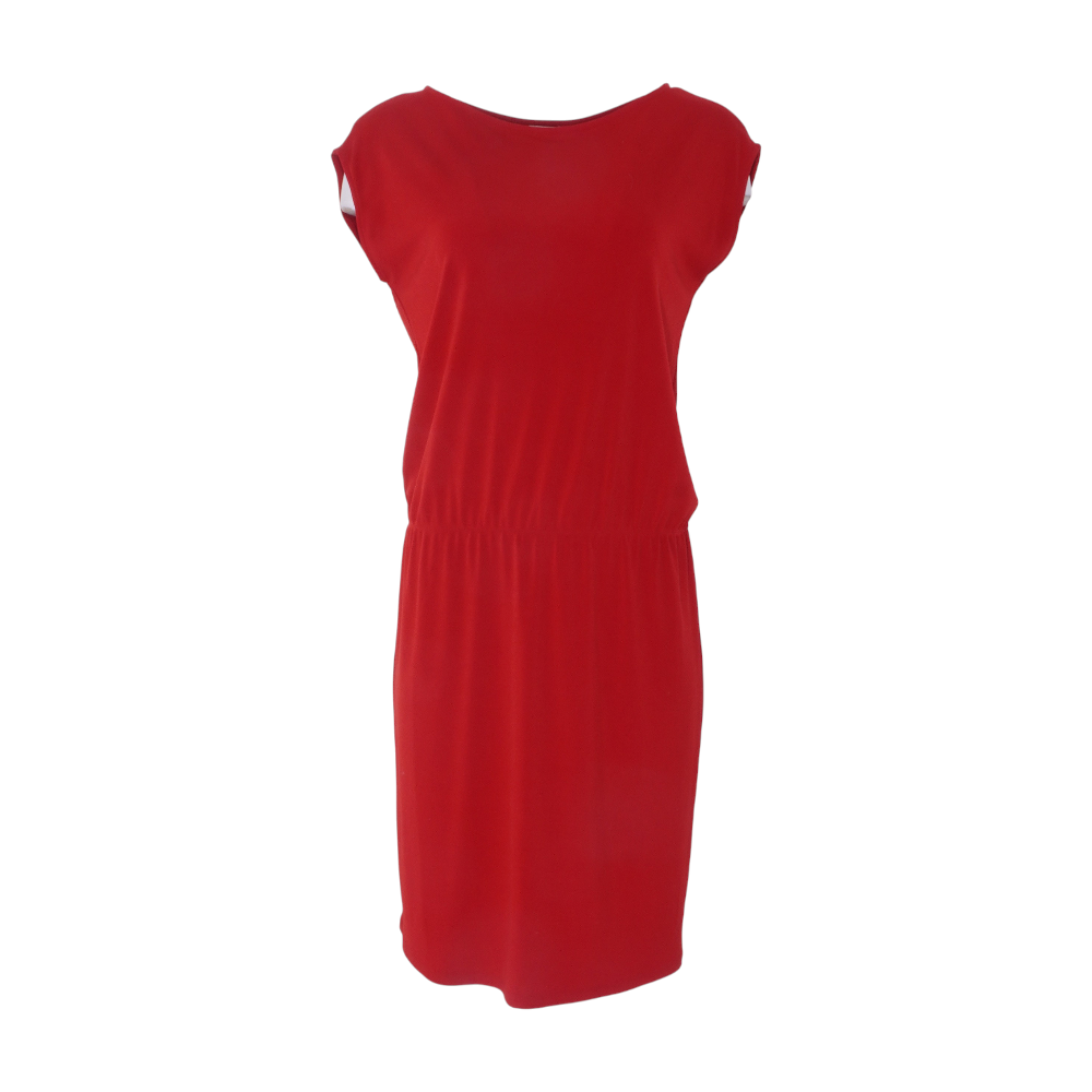 red dress talbots Bow Detail Ponte Knit A-Line Dress
