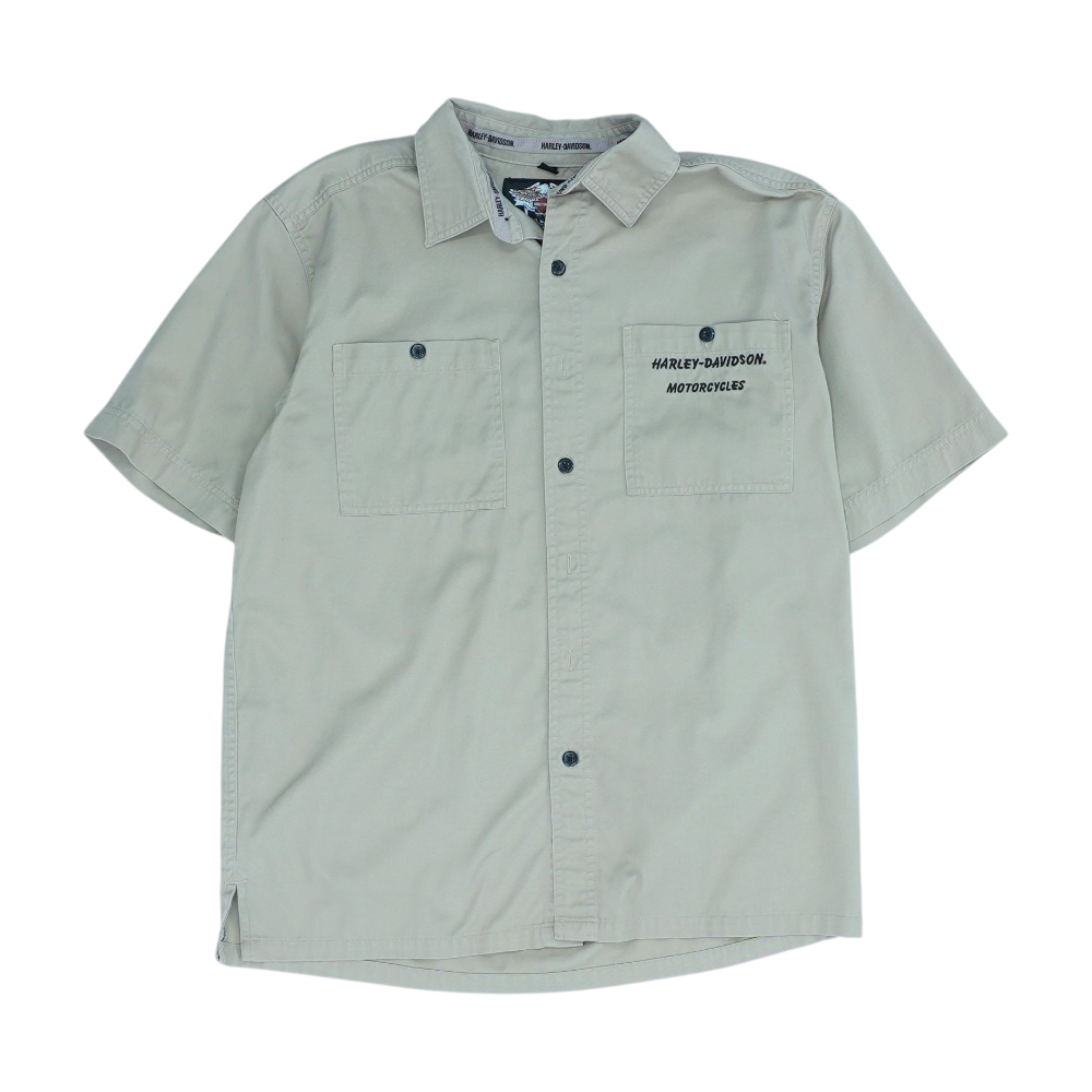 Khaki Solid Short Sleeve Button Down – Unclaimed Baggage