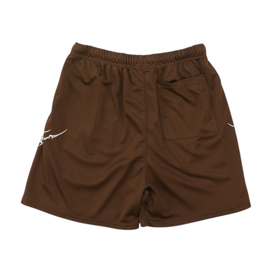 Hover Brown Abstract Active Shorts