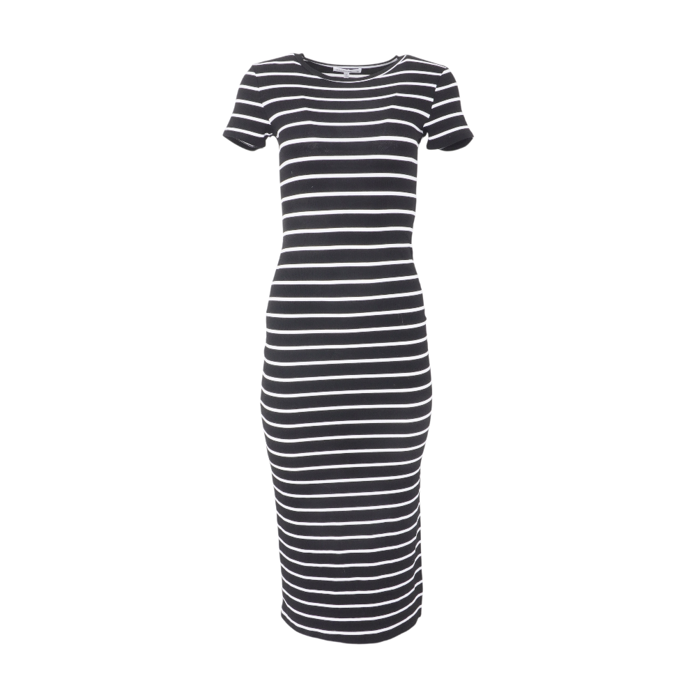 antistar black dress Antistar ribbed square neck black midi dress