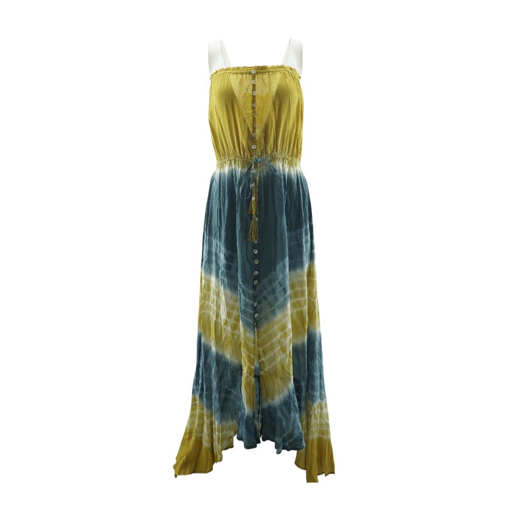 blue tie dye midi dress Multi Tie Dye Midi Dress